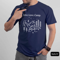 live love camp camping navy shirt - bw