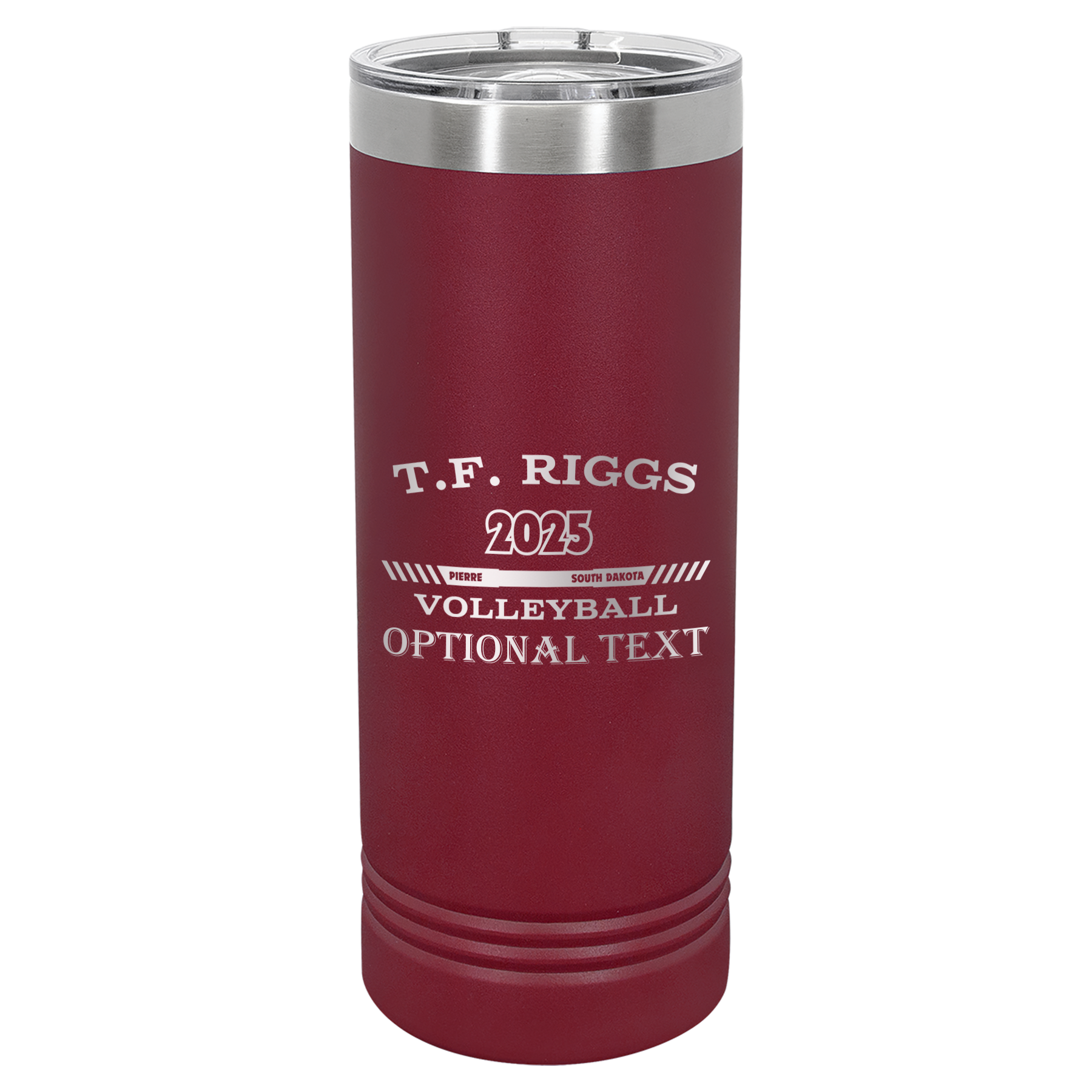 T.F. Riggs Volleyball 22 oz Skinny Tumbler, Fan Gift