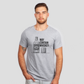 may contain whiskey bottle gray shirt