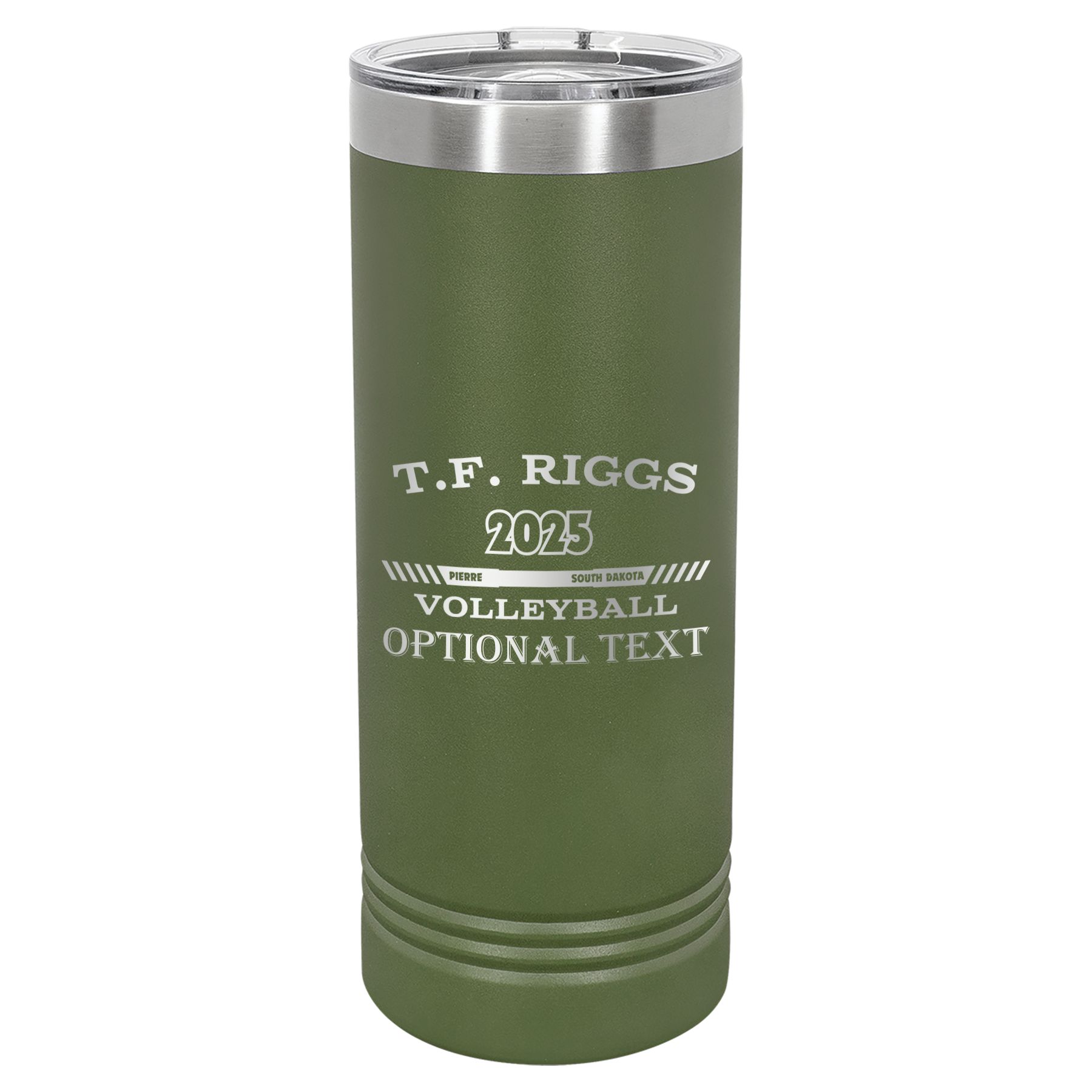 T.F. Riggs Volleyball 22 oz Skinny Tumbler, Fan Gift