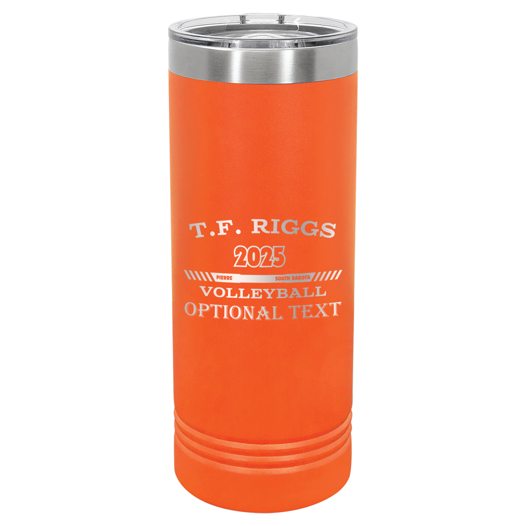 T.F. Riggs Volleyball 22 oz Skinny Tumbler, Fan Gift