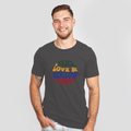 peace, love & hollow points unisex dark gray shirt - colored