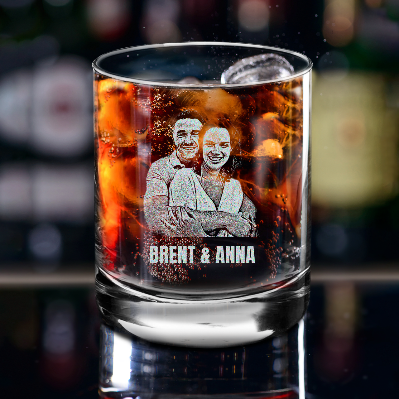 Personalized Couple Round Glass