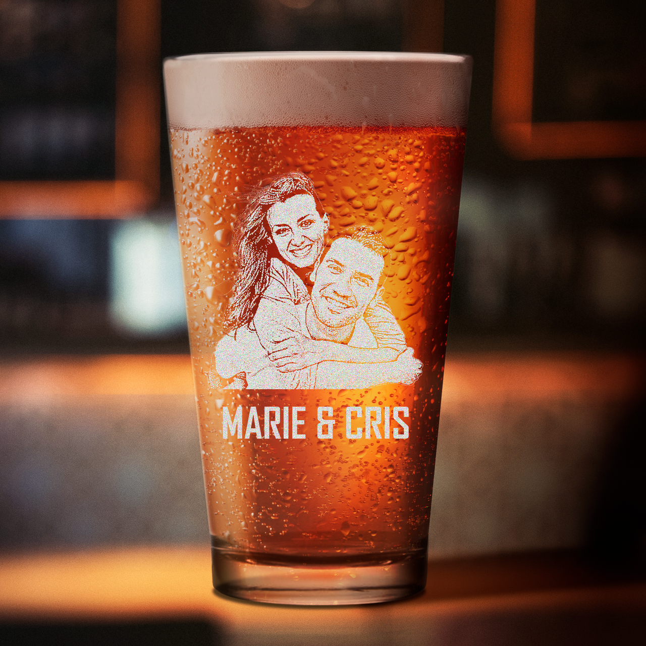 Personalized Couple Beer Glass