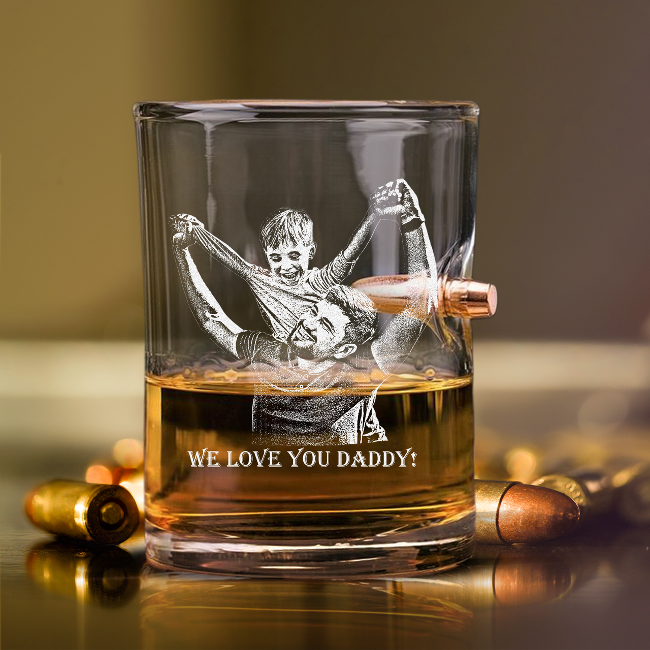 Custom Picture 10oz Bullet Whiskey Glass