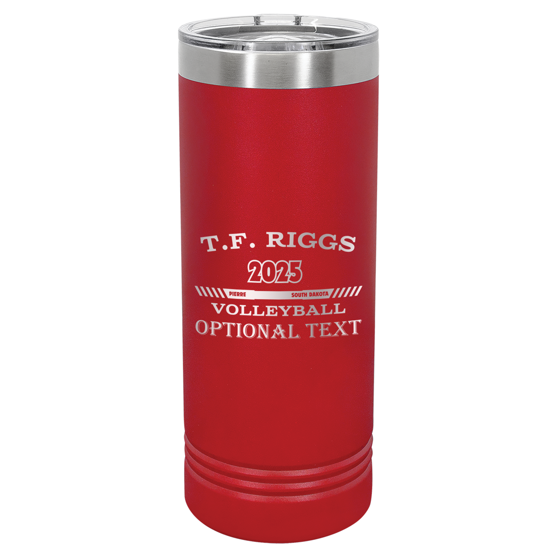 T.F. Riggs Volleyball 22 oz Skinny Tumbler, Fan Gift