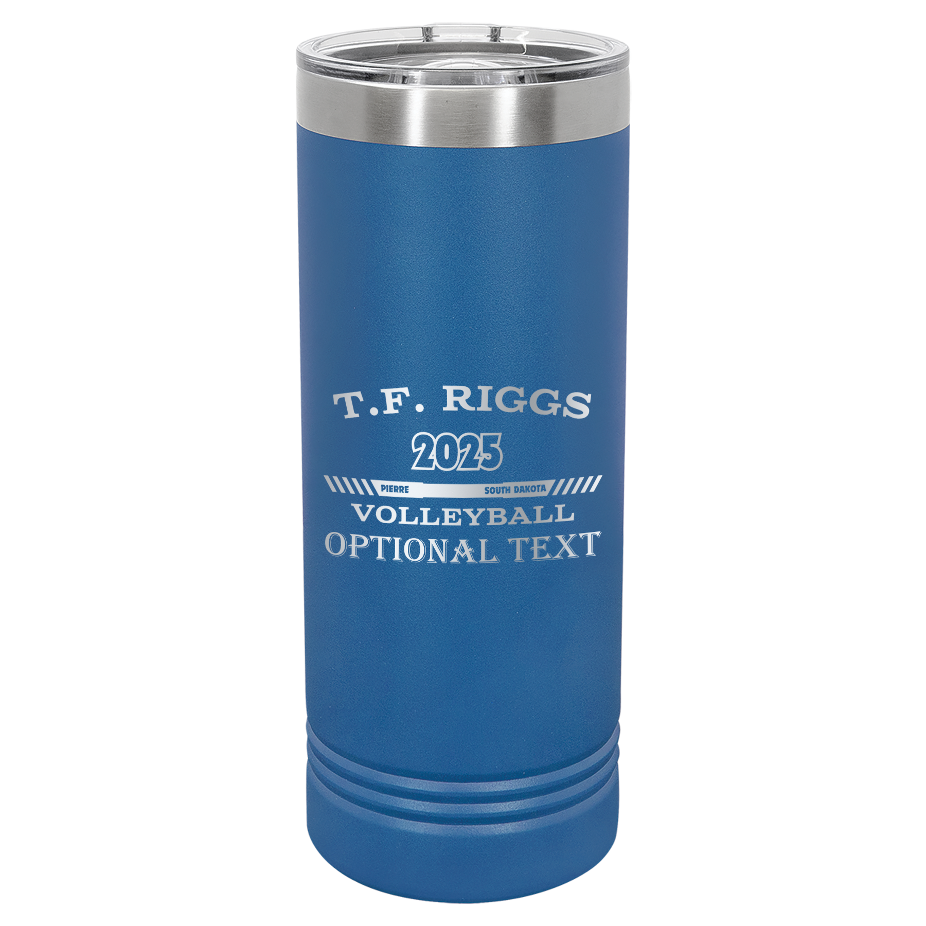 T.F. Riggs Volleyball 22 oz Skinny Tumbler, Fan Gift