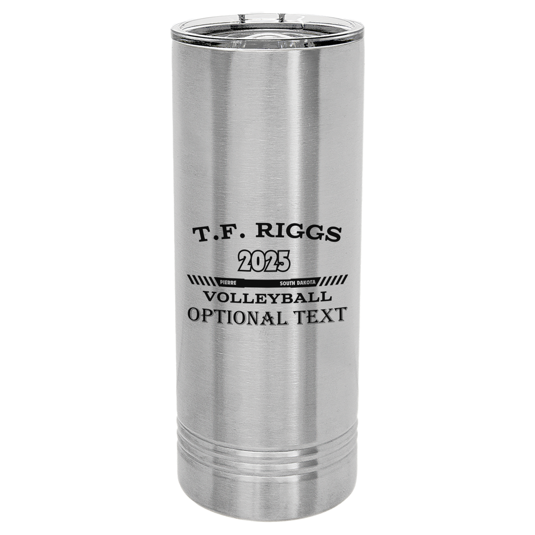 T.F. Riggs Volleyball 22 oz Skinny Tumbler, Fan Gift