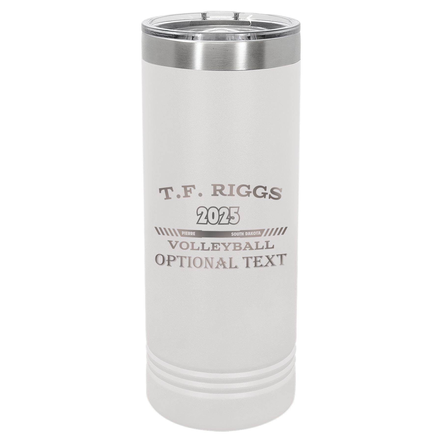 T.F. Riggs Volleyball 22 oz Skinny Tumbler, Fan Gift