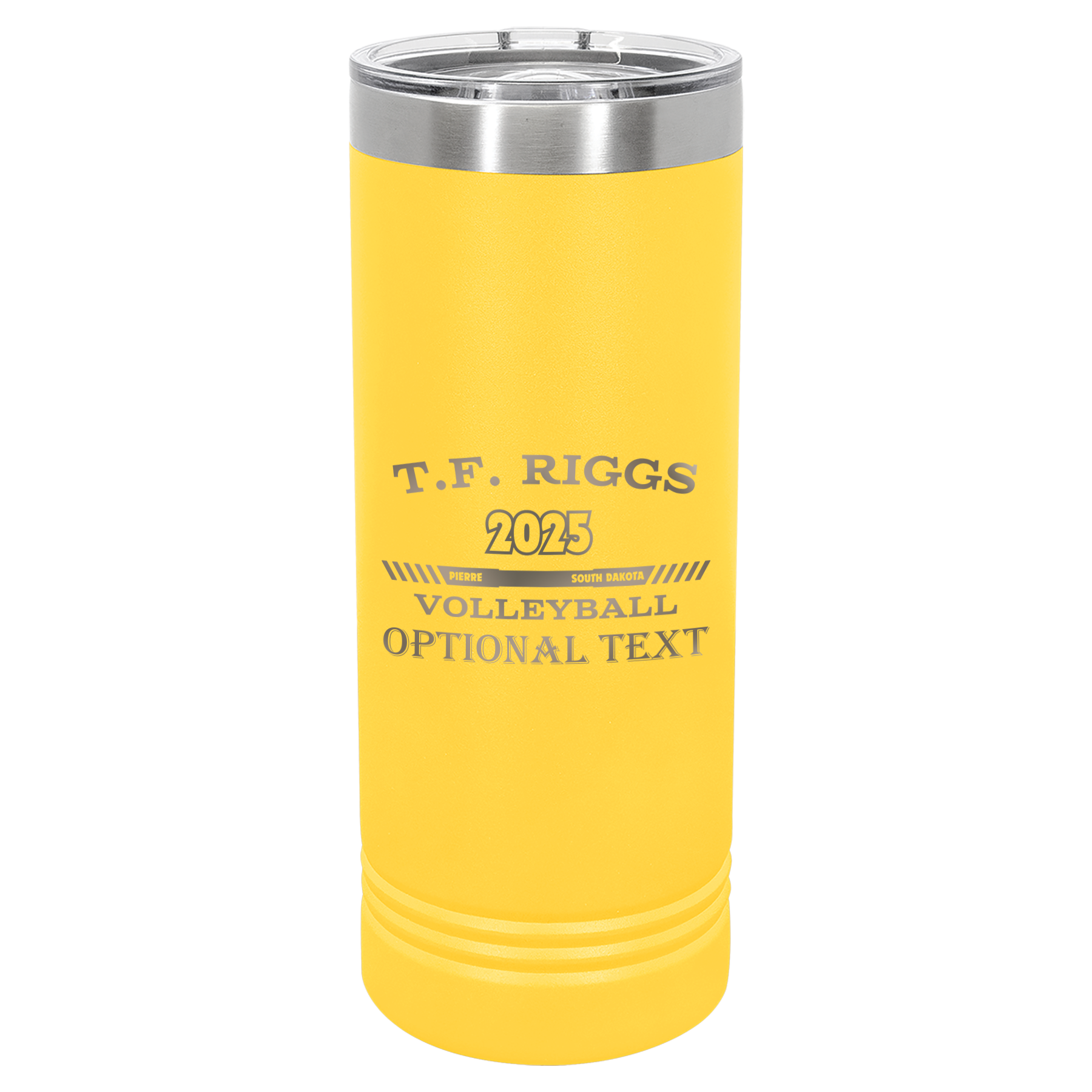 T.F. Riggs Volleyball 22 oz Skinny Tumbler, Fan Gift