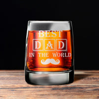 Thumbnail for Old Fashioned 12 oz Whiskey Glass - Dad's Gift Personalized Drink Broquet Best Dad In The World 