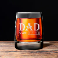 Thumbnail for Old Fashioned 12 oz Whiskey Glass - Dad's Gift Personalized Drink Broquet Dad Since (2021) 