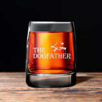Thumbnail for Old Fashioned 12 oz Whiskey Glass - Dad's Gift Personalized Drink Broquet The DogFather 