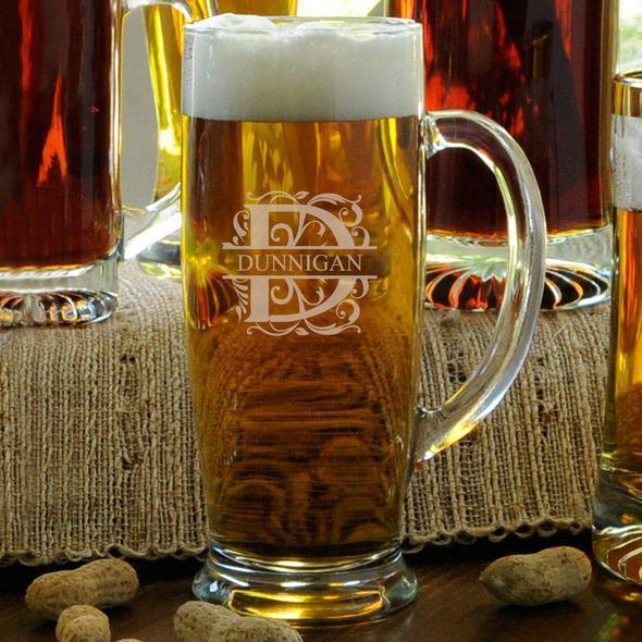 Personalized Slim Beer Mug - 6 Design Options Drink JDS Filigree 