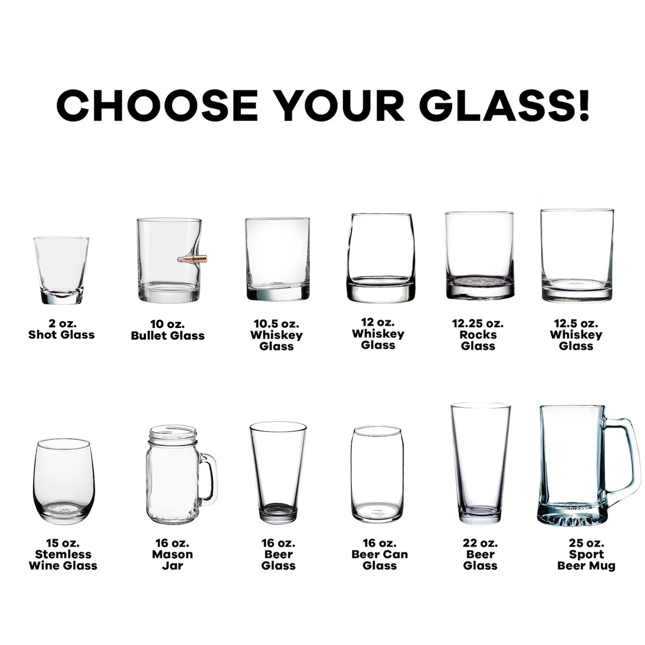 BBQ Smoking Glasses, Brisket Butt Ribs & Freedom Drinking Glass