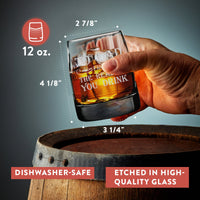 Thumbnail for Whiskey Glasses Gifts For Dad, Dad Gift, Etched Whiskey Glass, Engraved Glass Whiskey Gift, Dad Birthday Gift Rocks Glass,12oz Whiskey Glass