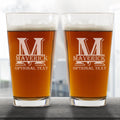 Personalized Groomsmen Beer Glass | Etched Pint Glass