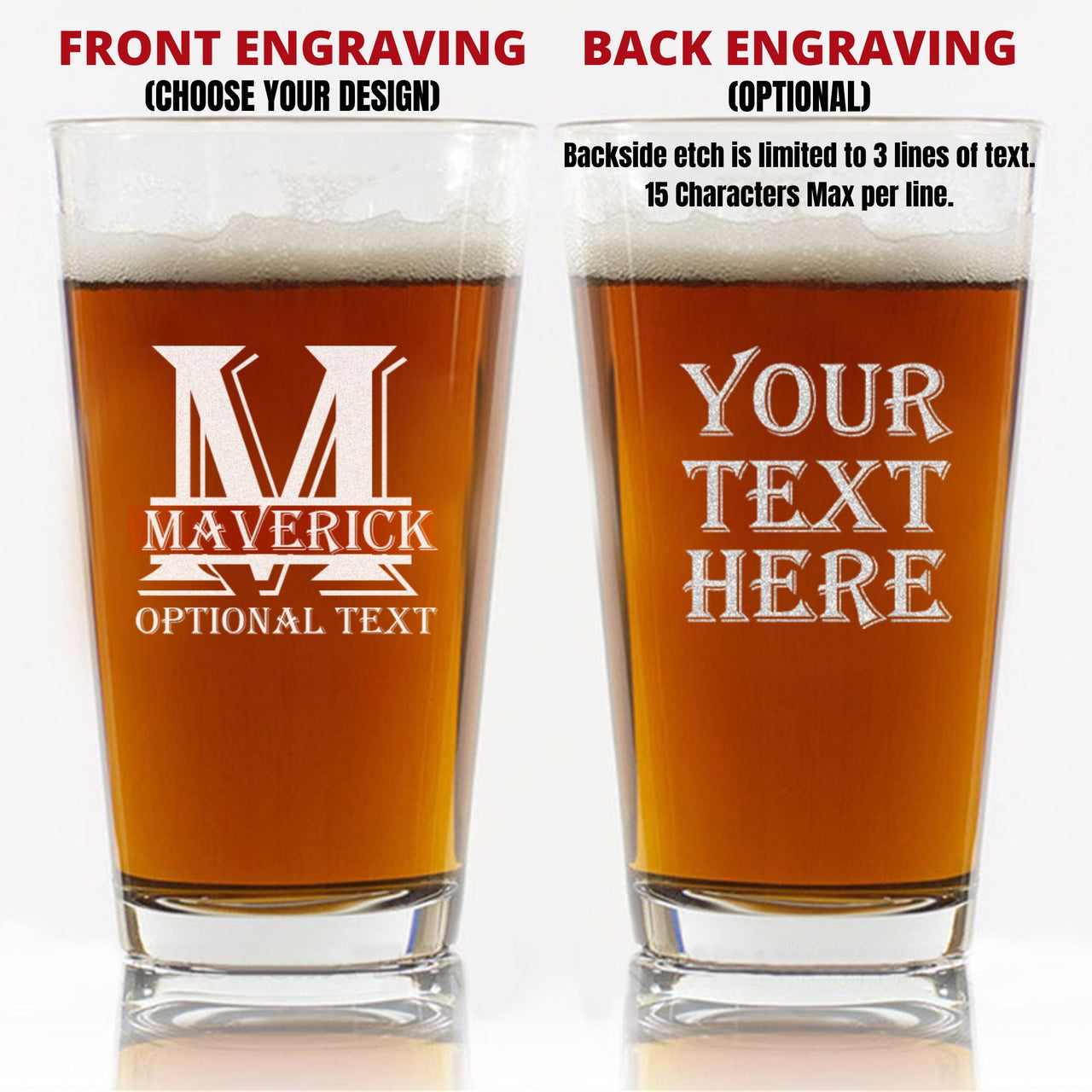 Personalized Beer Glass Anniversary Gifts