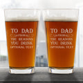 To Dad From The Reasons You Drink Beer Glass