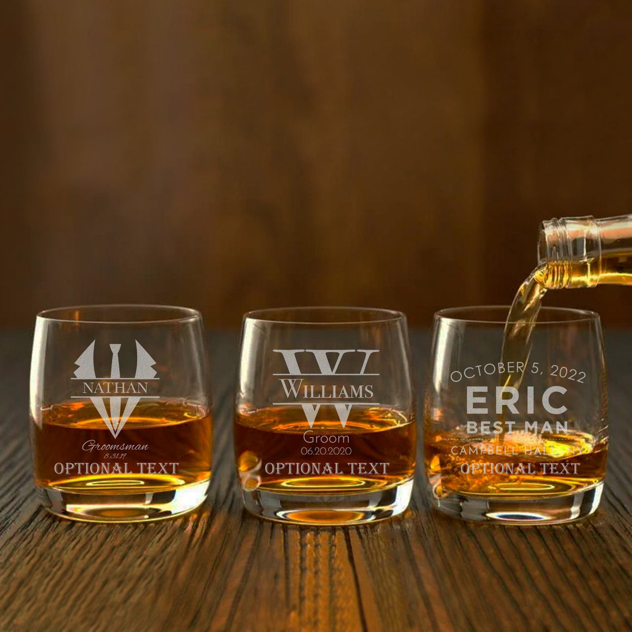 Personalized Bachelor Party Glasses, Engraved Custom Scotch Glass, Personalized Whiskey Glass Bachelor Party Gift, Groomsman Rocks Glass