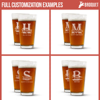 Thumbnail for Personalized Groomsmen Beer Glass, Etched Pint Glass, Groomsman Beer Glasses, Personalized Groomsman Glasses, 16 oz Pint Glass for Groomsman