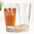 Personalized Groomsmen Beer Glass | Etched Pint Glass