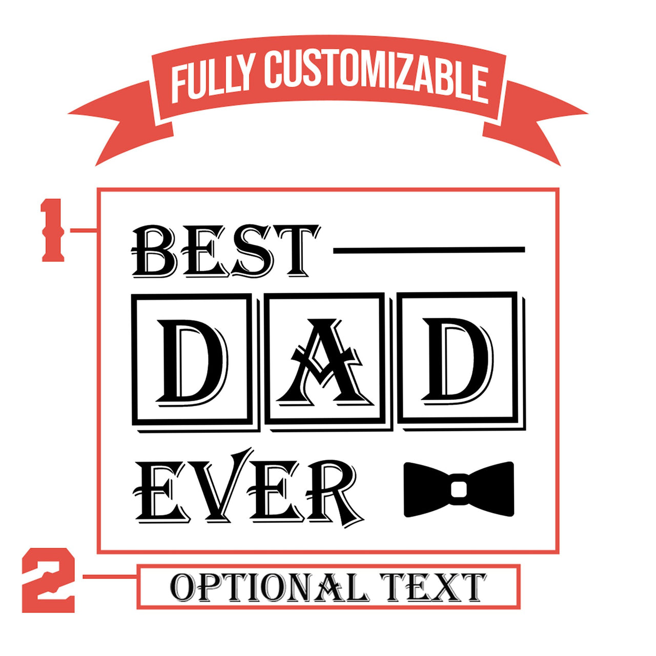 Best Dad With Cute Ribbon Monogram Pint Glass