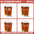 Personalized Heart Arrow Engraved Beer Glass