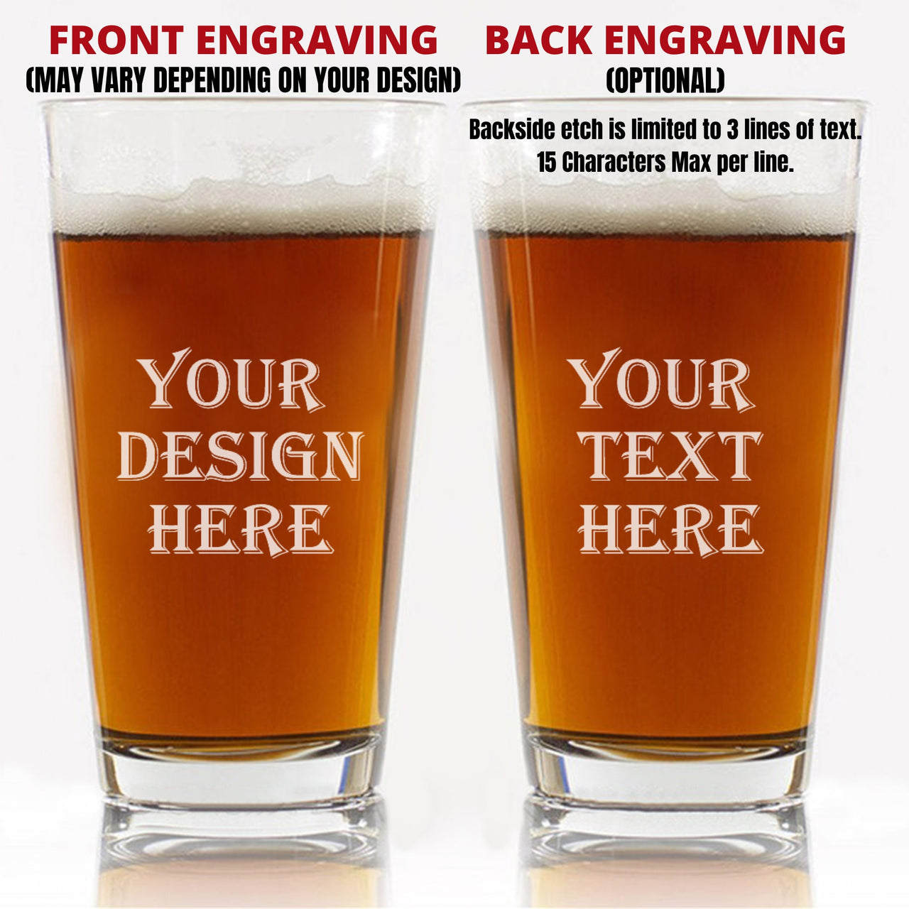 Engraved Custom Beer Glass Fishing Gifts
