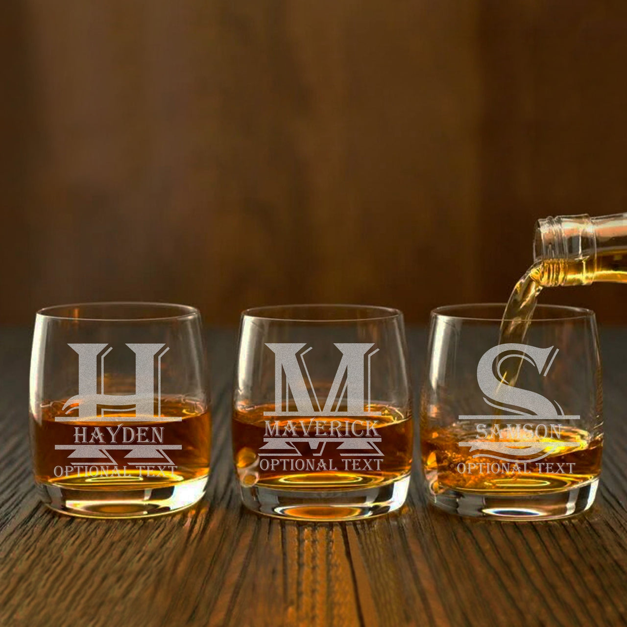 Custom Monogram Whiskey Glass