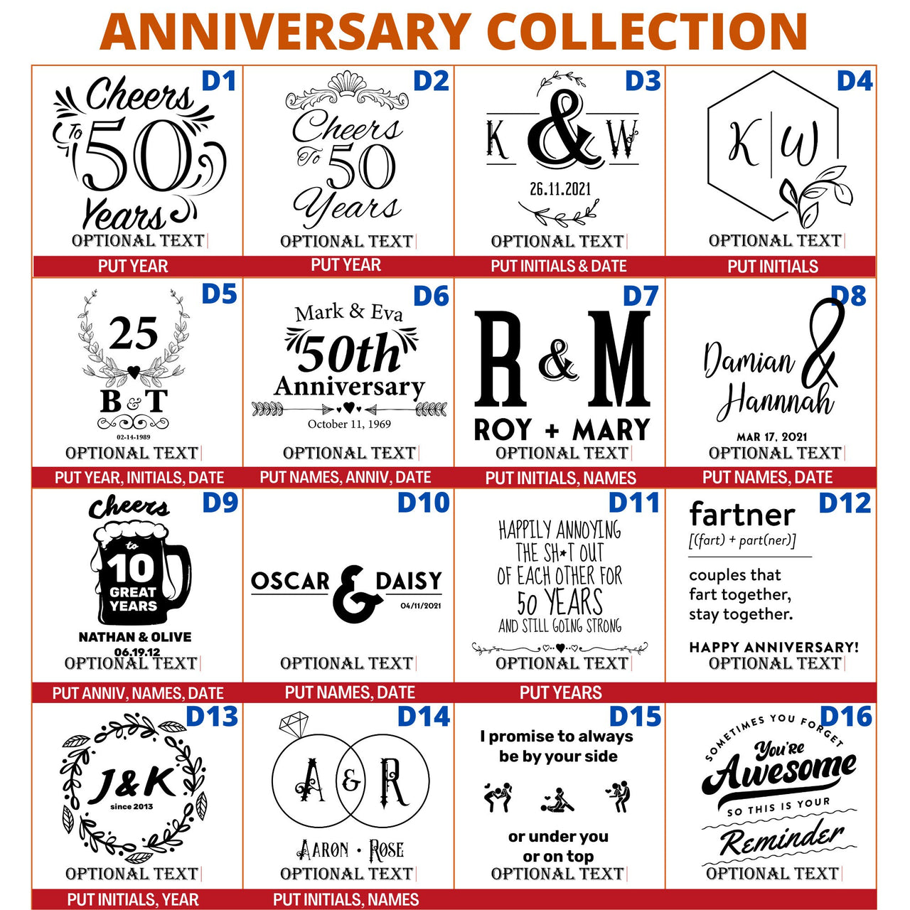 Personalized Engraved Wedding Anniversary Glasses | Anniversary Gifts For Her | Unique Anniversary Gifts | Anniversary Gifts For Parents