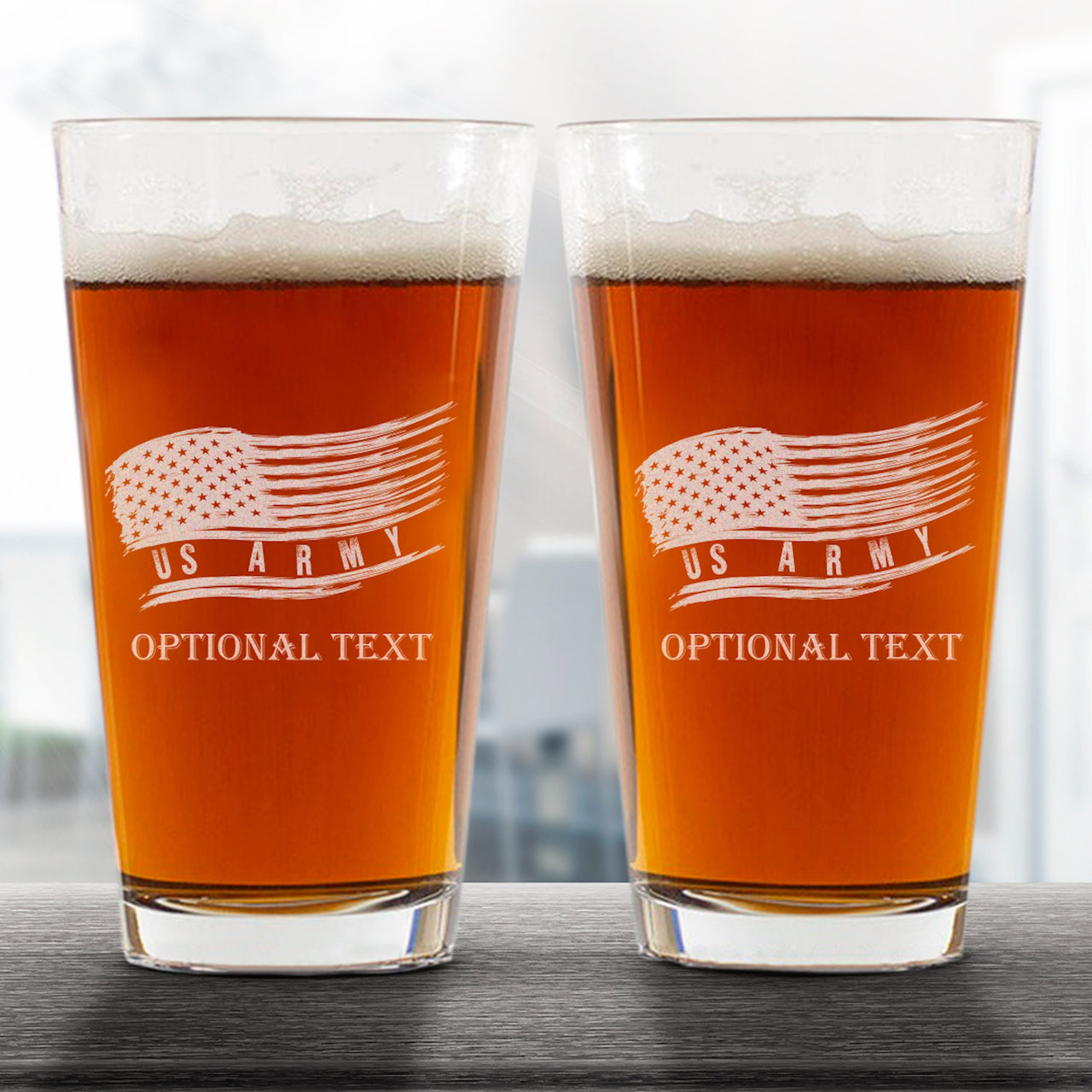 Personalized Beer Glass Military Gift