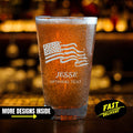 Patriotic Gifts For Veterans | American Flag Pint Glasses | Patriotic Gifts For Dad | Personalized Patriotic Glass | Patriotic Home Decor