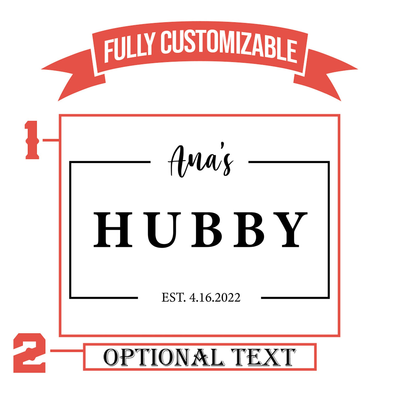 Hubby Est Customized Anniversary Glass | Etched Pint Glasses | Anniversary Gift Idea | Custom Wedding Anniversary Glass | Gift For Newlywed