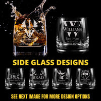 Thumbnail for Personalized Whiskey Glasses Groomsmen Gifts, Etched Groomsman Whiskey Glass, Groomsman Rocks Glass, Custom Groomsman Gifts Whiskey Glass