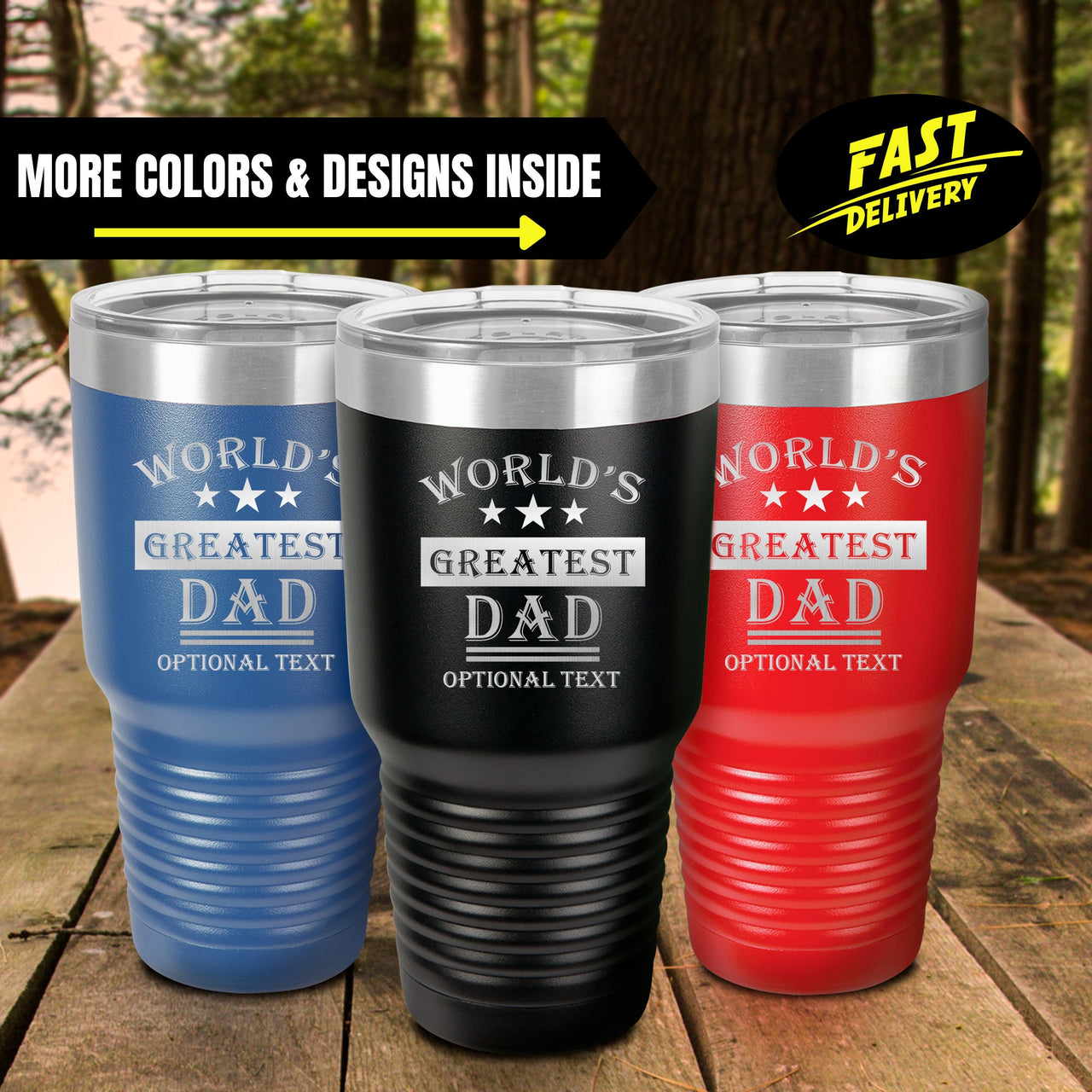 Worlds Greatest Dad Custom Insulated Tumbler | Dad Gifts From Daughter | Unique Gifts For Dad | Personalized Tumbler | Engraved Tumbler Gift