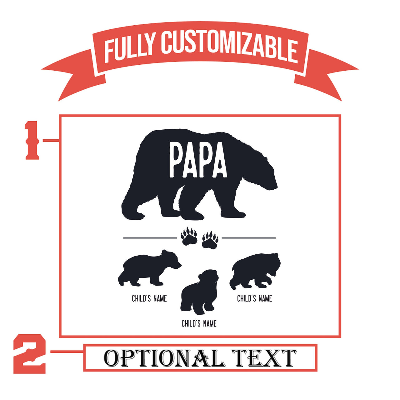 Papa Bear Customized Tumbler Gifts For Dad | Custom 30 oz Tumblers