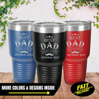 Thumbnail for Best Dad in the World Engraved Tumbler Gifts | Tumbler Ideas For Guys | Custom Tumblers | Mens Tumbler Ideas | Personalized  Dad Tumbler