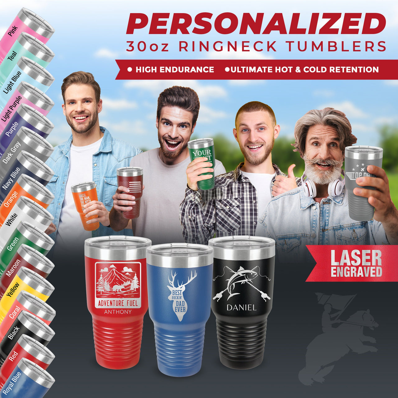 This Guy Is One Awesome Dad Personalized Tumbler | Unique Custom 30 oz Tumblers