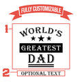 Worlds Greatest Dad, Personalized Fathers Day 16 Oz Glass