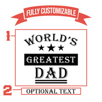 Thumbnail for Worlds Greatest Dad, Personalized Fathers Day 16 Oz Glass