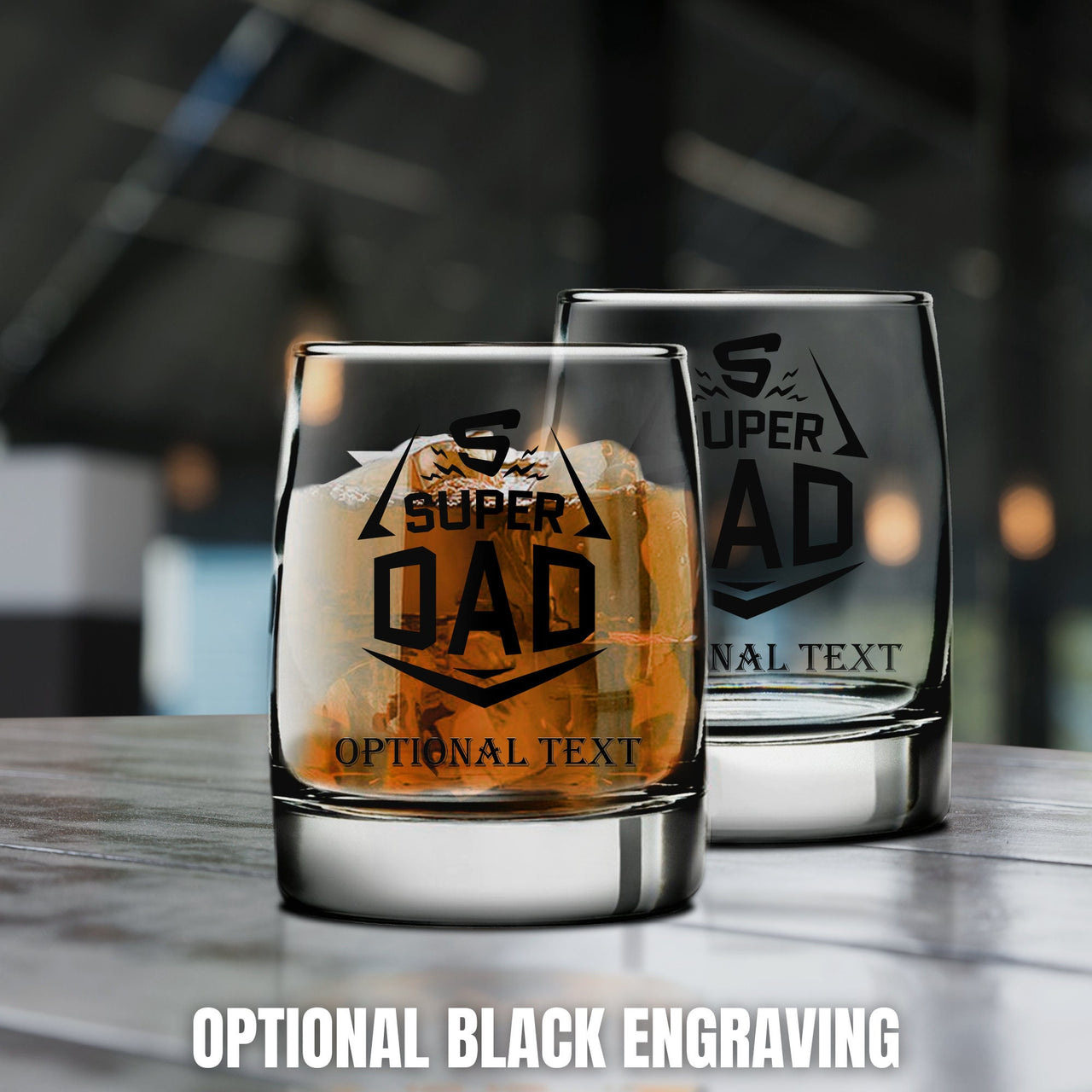 Super Dad Whiskey Glass | Etched Whiskey Glass | Personalized Whiskey Glasses | Dad Gifts From Daughter | Unique Dad Gifts | Custom Whiskey