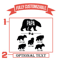 Thumbnail for Personalized Papa Bear And Cubs Whiskey Glasses | Custom Etched 12 oz Whiskey Glass