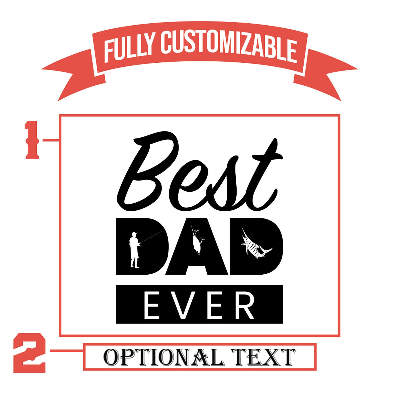 Personalized Fishing Best Dad Ever Pint Glass