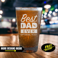 Thumbnail for Personalized Fishing Best Dad Ever Pint Glass