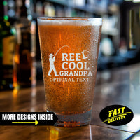 Thumbnail for Reel Cool Grandpa Custom Pint Glass Fishing Gifts