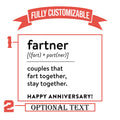 Fartner- Couples That Fart Together Stay Together Funny Anniversary Glasses