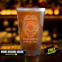 Thumbnail for Personalized 16 oz Beer Glass Police Officer Gift