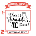 Cheers To 40 Years Personalized Pint Glass