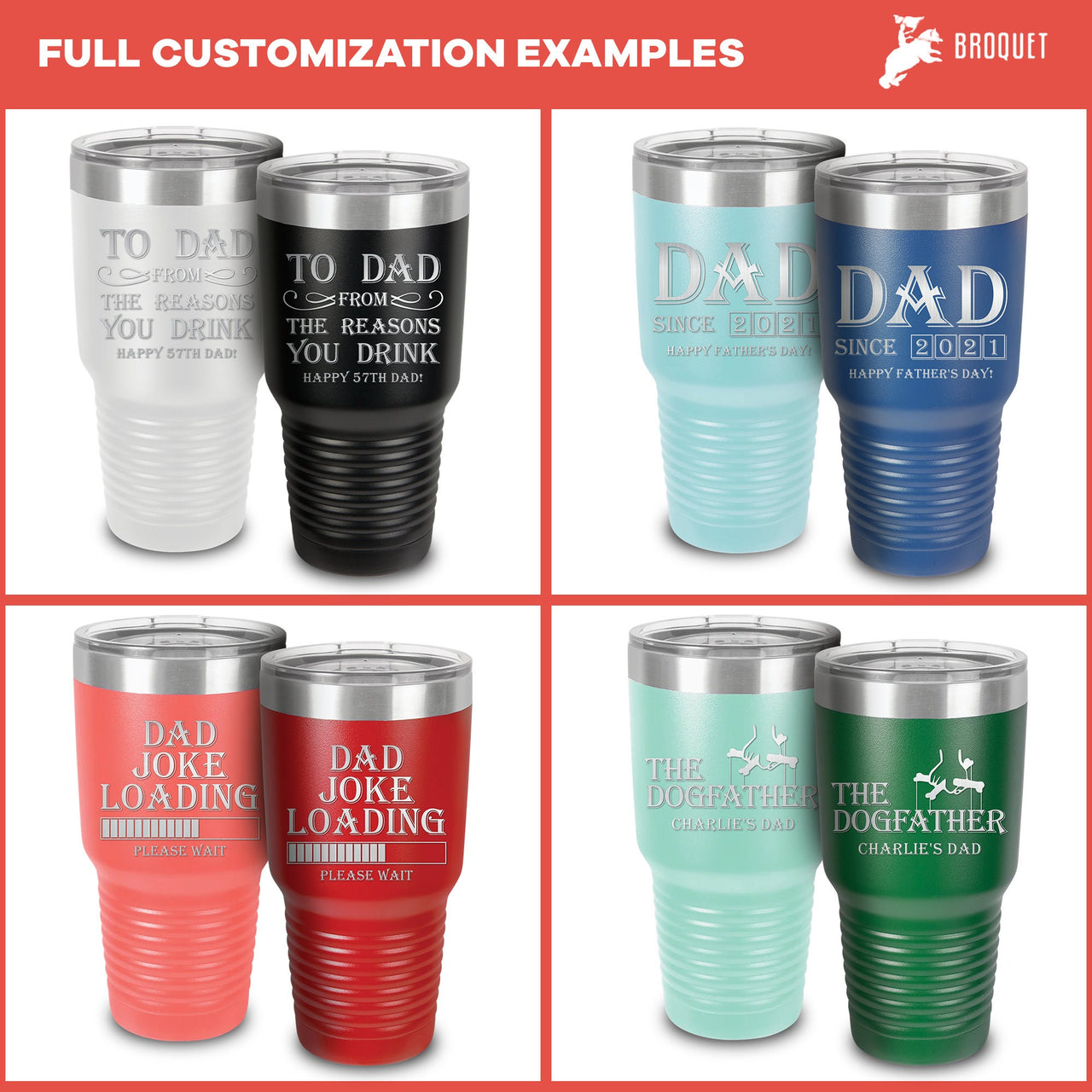 Sporty Daddy Tumbler Gift, Personalized Tumbler Dad Since Custom YEAR –  Broquet
